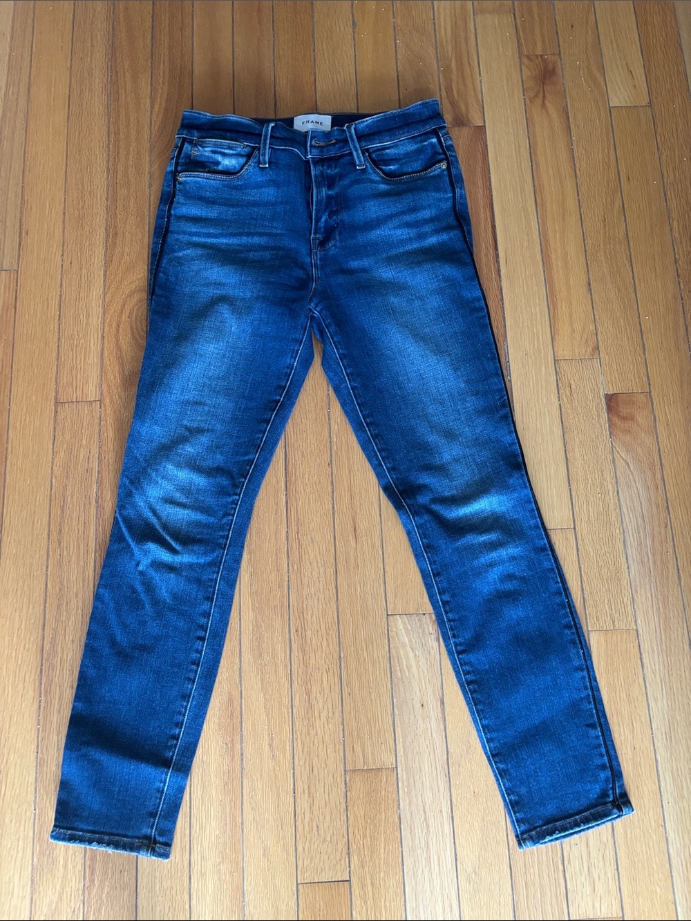 Frame Denim Women's Le High Skinny Jeans in Dark Blue Wash